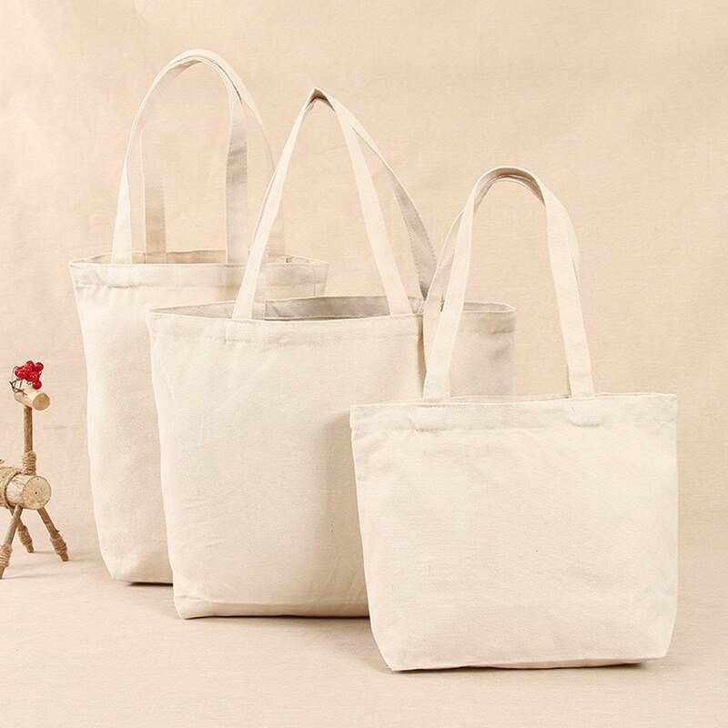 Shopping Bags Women Eco Reusable Canvas Small Large Capacity Supermarket Tote Grocery Storage Shoulder Bag