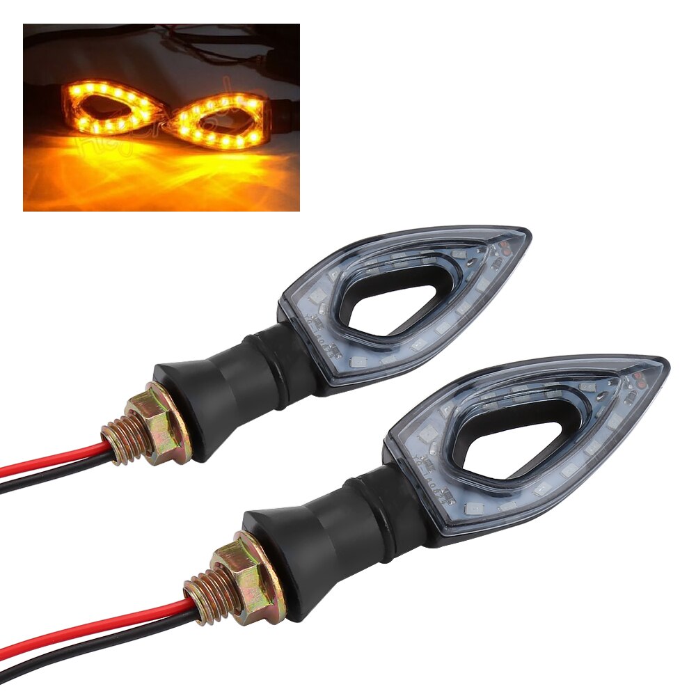 2 stks 12 V Knipperen Motorfiets LED Richtingaanwijzer Led-indicatielampje Ruit Hollow Amber Blinker Lamp voor yamaha Benelli
