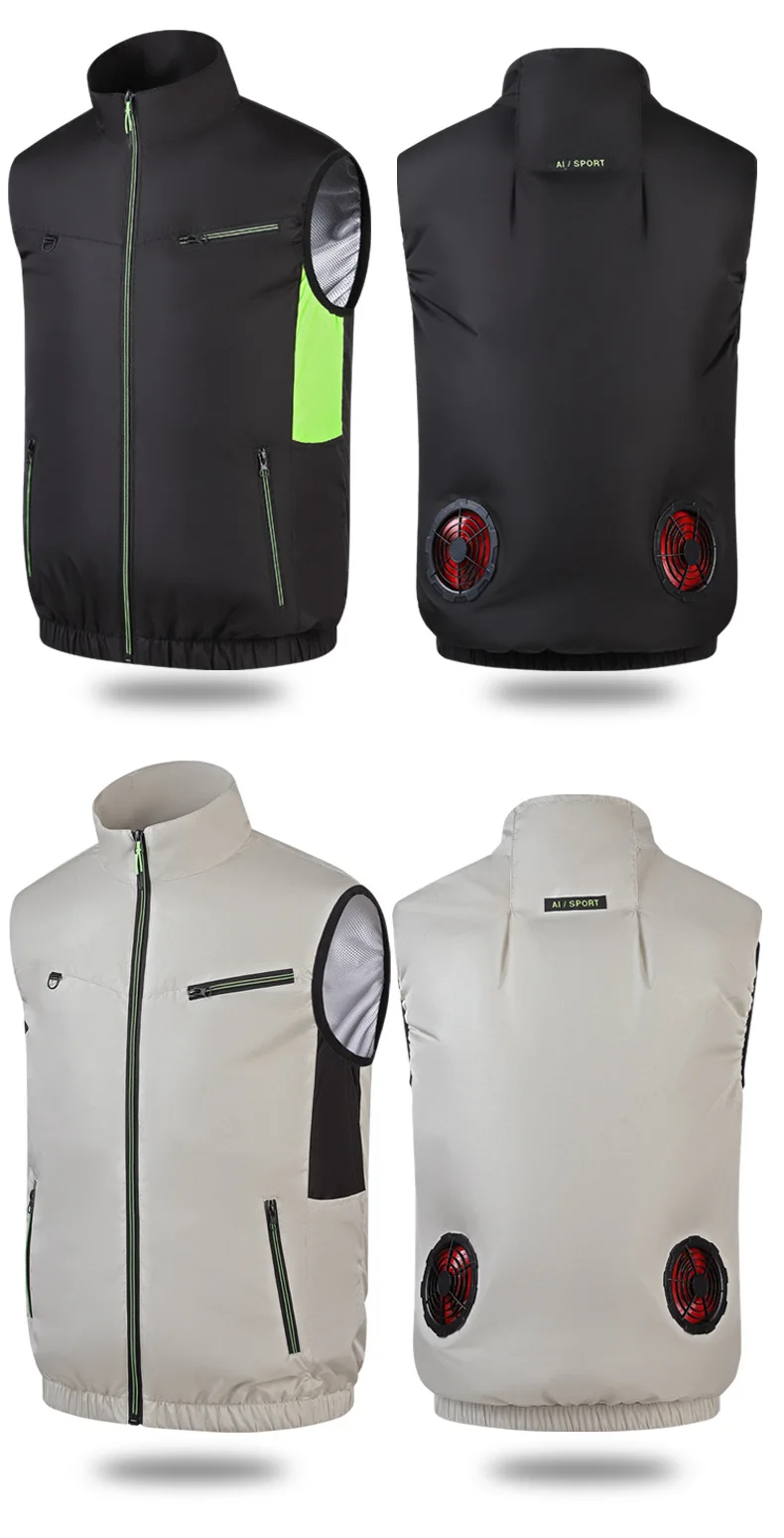 Zomerse, intelligente koelende ventilatortechnologie, geschikt voor mannen en vrouwen, ademend, zweetabsorberend, geschikt voor vrije tijd en werk.