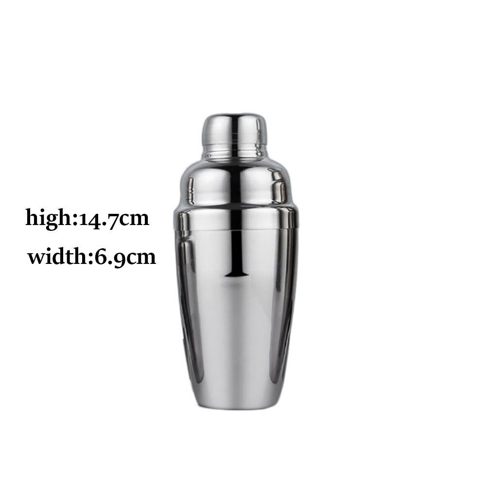 Silver Mirror Polishing Japanese Style Stainless Steel Cocktail Shaker Bar Shaker Bartender Tool Bar Accessories Tableware Set: 250ml