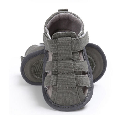 Pudcoco tpudcoco jongens sandalen 0-18m peuter kinderen baby jongens zachte zool wieg sneakers pasgeboren sandalen schoen: Grijs / 13-18 maanden