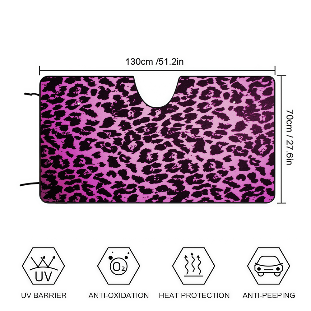 Leopard Print Car SunShade Solar Protection Windshield Sunshade Cover Sun Shade Auto Sun Visor Car Covers: Dark Grey