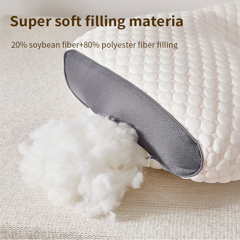 Almohada para el cuello, ayuda a dormir y protege el cuello, masaje de fibra de soja ortopédico Cervical, almohada de SPA para el hogar para dormir