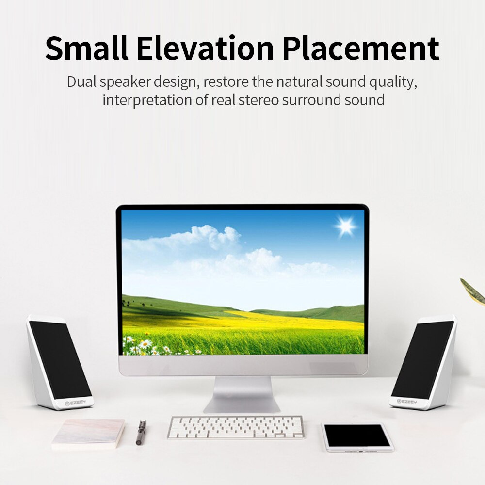 Caisson de basses filaire USB, pour PC, tablette, haut-parleur multimédia de bureau avec effet sonore stéréo, contrôle indépendant du Volume