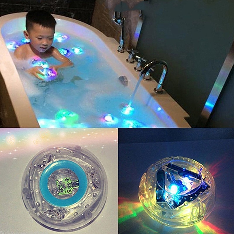 Farverigt badeværelse førte pool lys børn vandtæt blinkende badekar legetøj sjovt brusebad fest natlys flydende legetøj til børn
