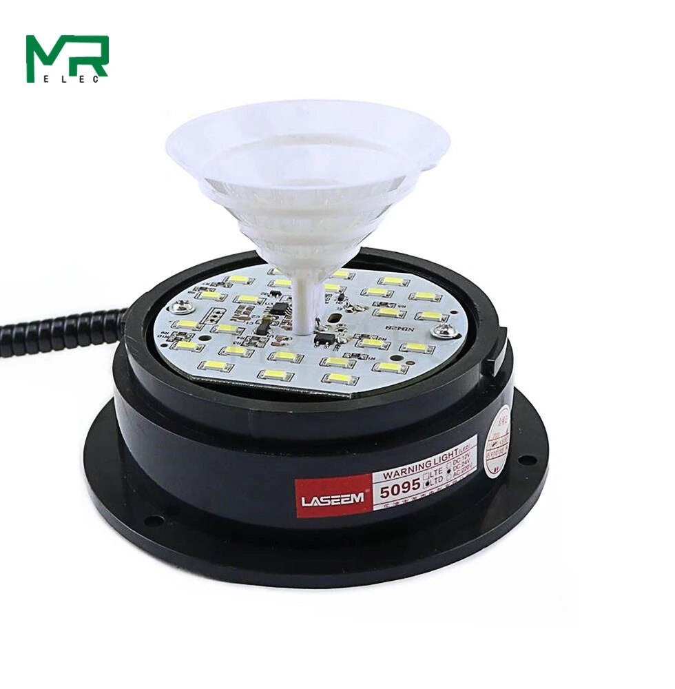 N-5095 12V/24V Sigarettenaansteker Signaal Waarschuwingslampje Rolling Led Knippert Noodverlichting Baken Lamp Met magnetische Gemonteerd