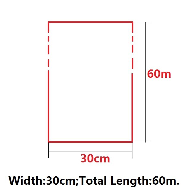 30cmWidth Transparent Plastic Wrap Food Cling Film Kitchen Supermarket Packaging Home Microwave Kitchen Multifunction Household: m60