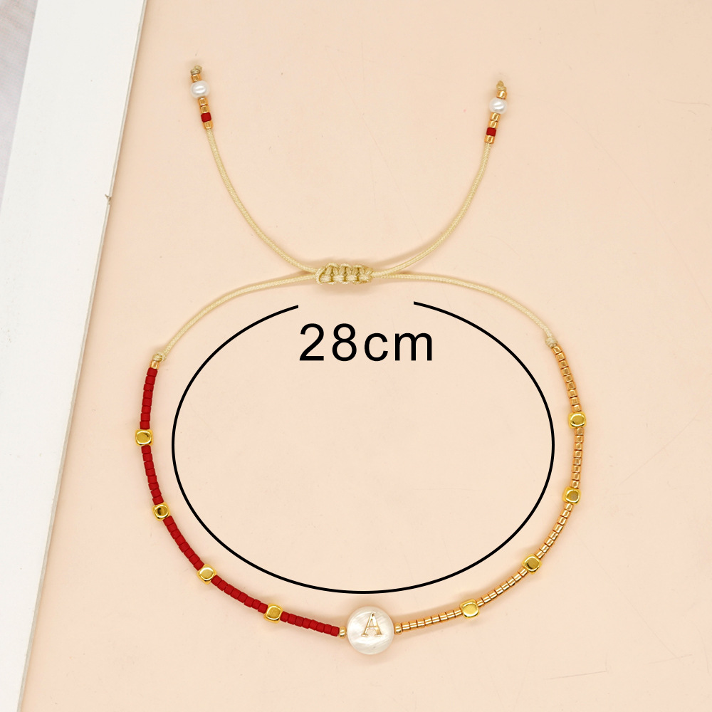 Kkbead Miyuki Pulseras Sieraden Voor Vrouwen 26 Eerste Armband Cadeau Sieraden Schelp Letter A ~ Z Alfabet Armbanden