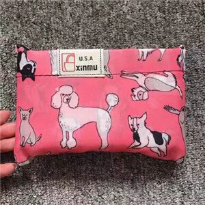 Neue druck faltbare grüNe einkaufstasche Tote Falten beutel handtaschen Bequem Große-kapazität lagerung taschen: F
