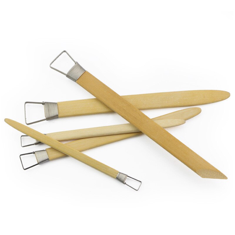 Grattoir en céramique, 5 pièces/lot, outils professionnels en argile polymère de bambou, poterie, modélisation de boue sculptée, outils de Sculpture, fournitures de loisirs