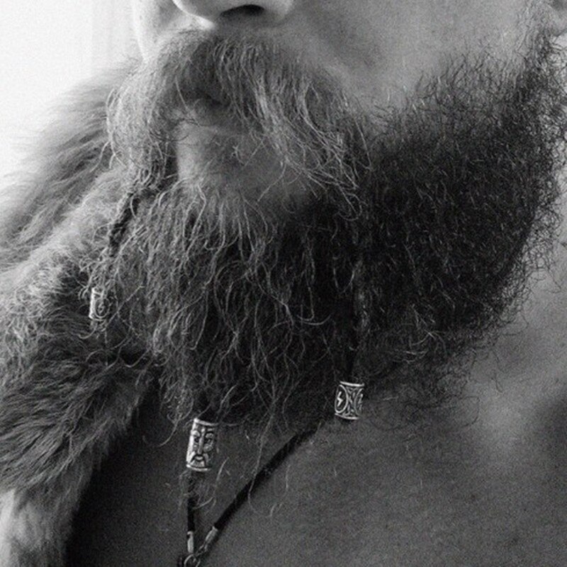 1-5 stücke Wikinger Rune Haar Bart für Haar flechten Schmuck, Der Haar Bart Handwerk Schmuck DIY Große See perle Zubehör