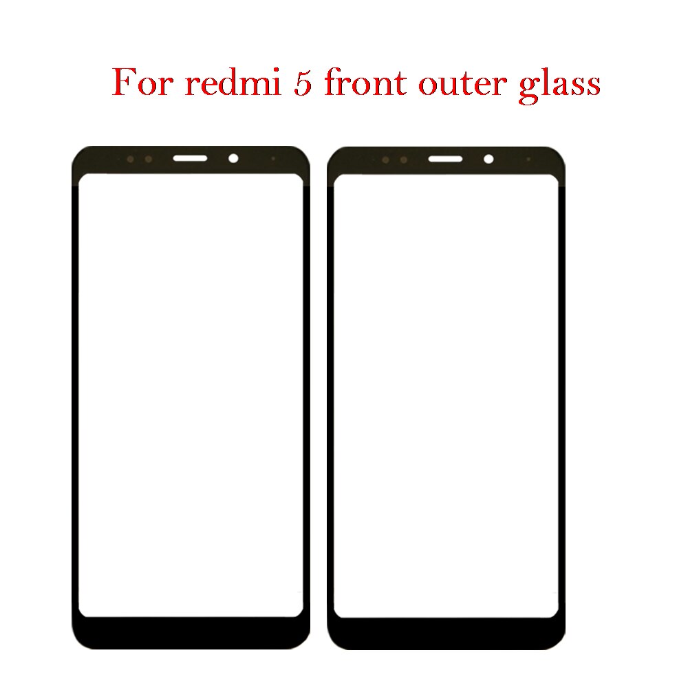 Voor Outer Glas Voor Xiaomi Redmi 5 Redmi 5 Plus Redmi Note 5 Redmi Note 5 Pro Touch Screen Lcd display Glas Vervanging: Redmi 5 Black