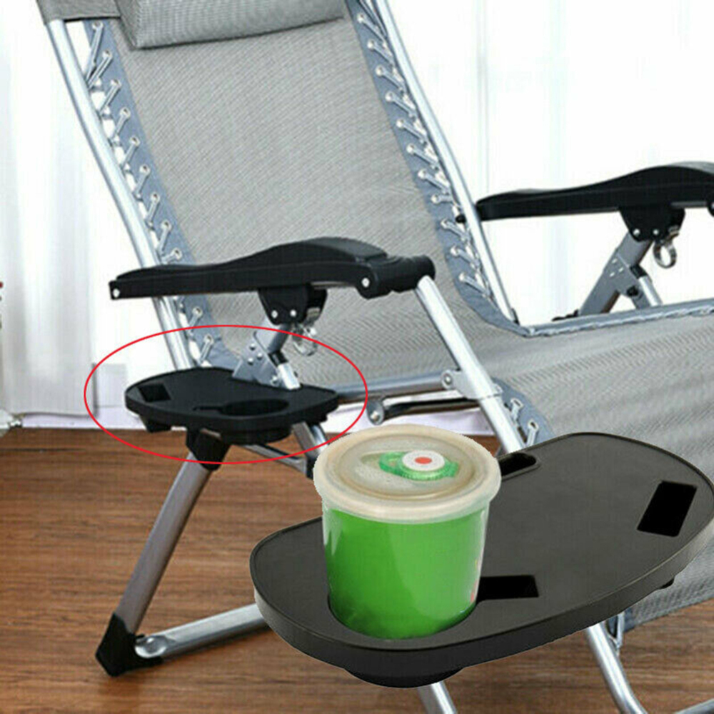 Portable Sturdy Plastic Recliner Tray Gravity Folding Lounge Beach Chairs Outdoor Camping Beach Recliner Safe Tray Tool Shelf