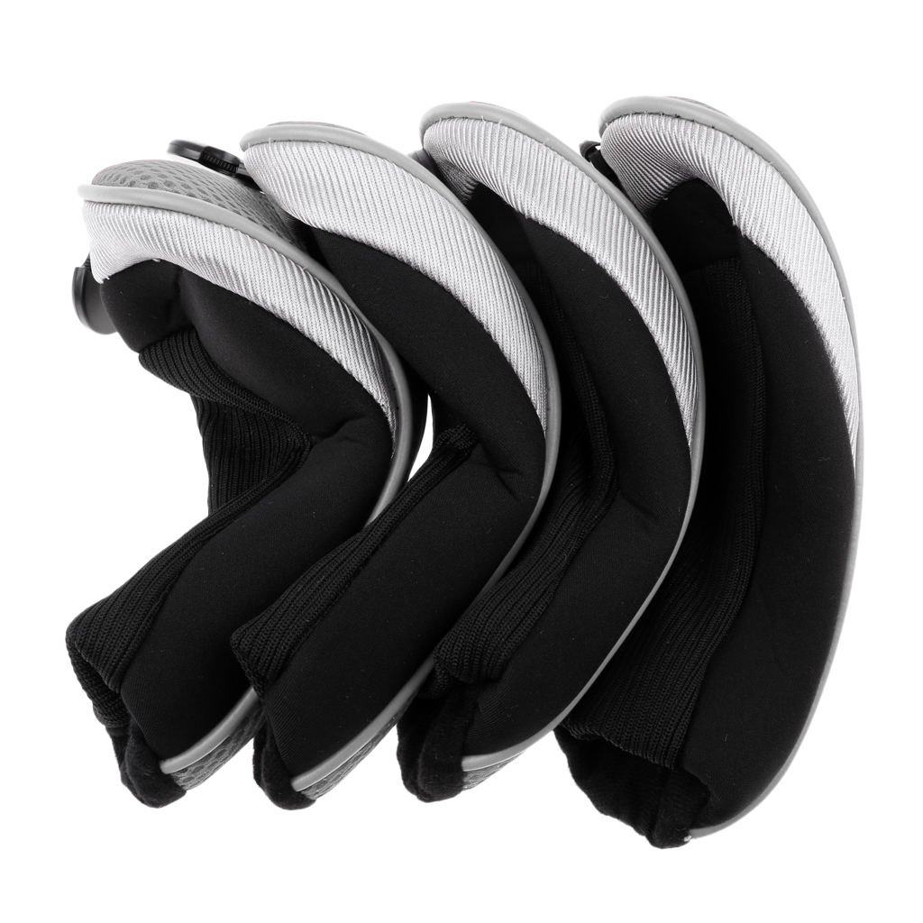 Pak Van 4 Universele Golf Hybrid Cover 3,4,5,7,X Driver Hybrid Fairway Headcovers Golf Club Putter Voor Golf Accessoires: Gray