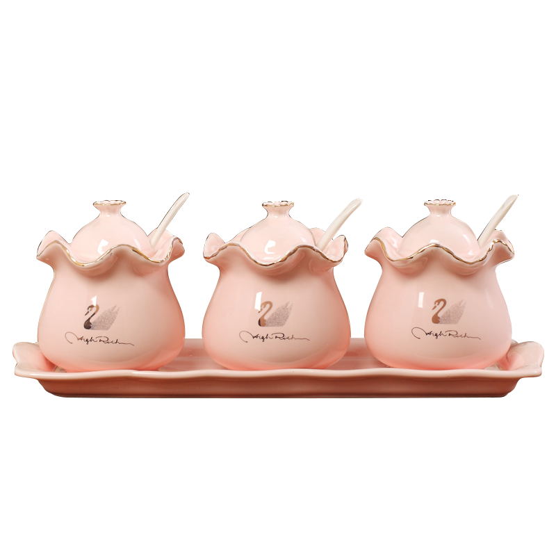 Frasco europeo de condimentos, botella de sal, utensilios de condimento de cocina para el hogar, juego de tres piezas