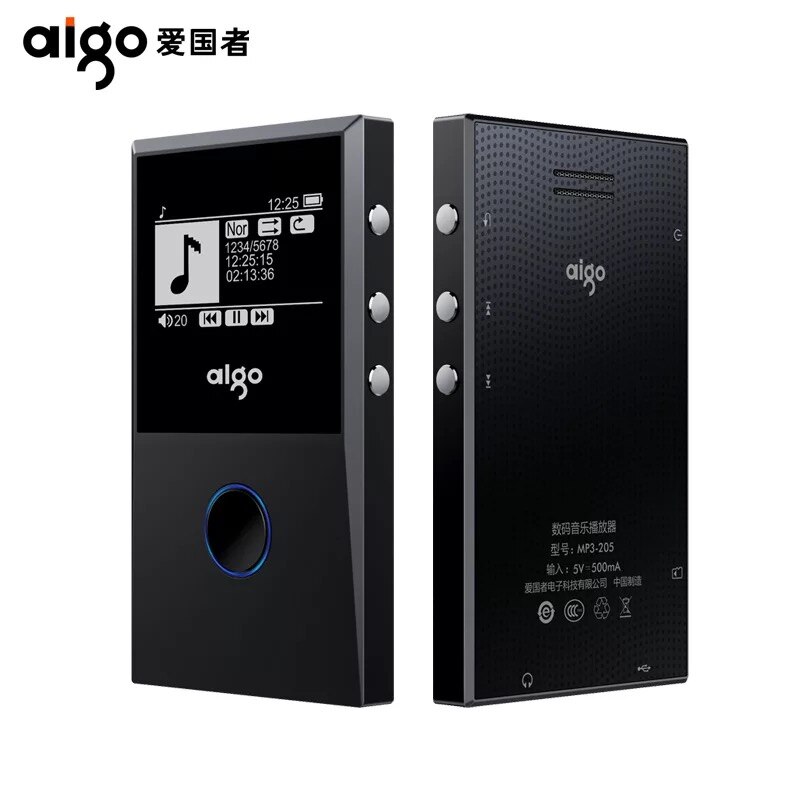 Aigo 205 HiFI MP3 Player bluetooth FM Radio Recording E-Book Portable OTG Loseless Music Player Max 64GB Support