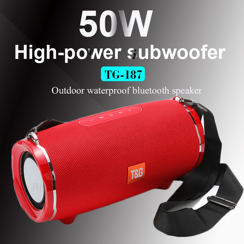 Krachtige 50W Bluetooth Speakers Super Bass Draagbare Kolom Wireless Hifi Stereo Subwoofer Muziekdoos Playe Met 4400Mah Batterij