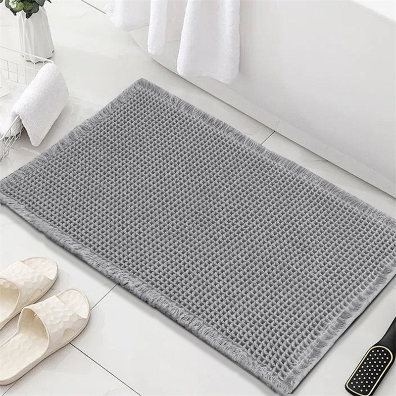 Alfombra de baño pequeña a cuadros de Color sólido, alfombras de baño absorbentes de agua, alfombra de suelo de bañera súper suave antideslizante para dormitorio y cocina, 1 ud.