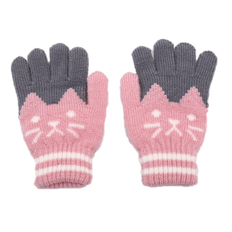 Gants d'hiver pour enfants de 4-8 ans | 1 paire, gants chauds et épais, pour bébés filles et tout-petits, mitaines magiques, Imitation cachemire, mignons: Rose