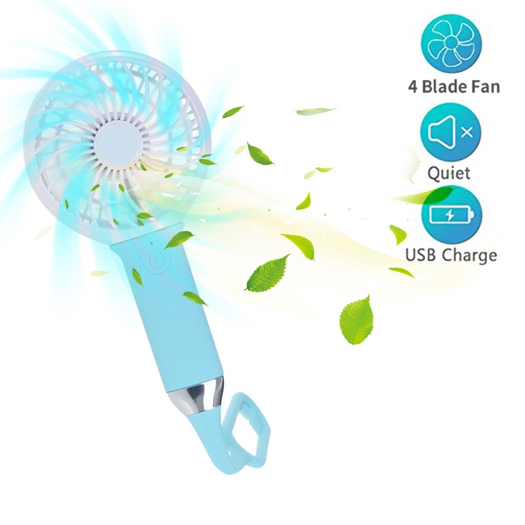 Low Noise Colorful Portable Desk Multi-function Mini Rechargeable Fan USB Three-Speed Adjustable Lighting Small Fan