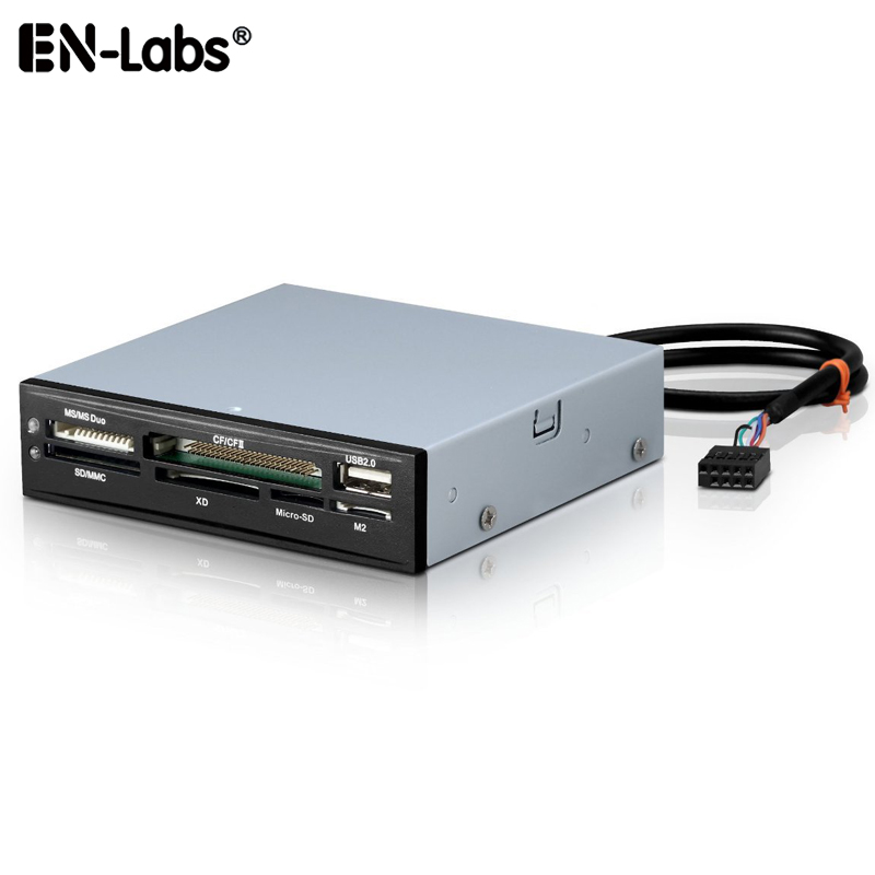 3.5 Floppy Front Panel Internal USB 2.0 9Pin Card Reader Hub TF Flash Mini SD Micro SD Card Slot MMC MS CF XD CF Slot Write Read