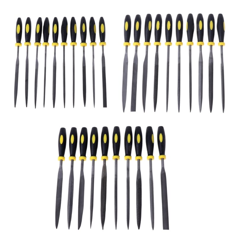 10 Pcs Needle File Set for Jeweler Wood Carving Craft Metal Glass Stone 3 Sizes LS'D Tool