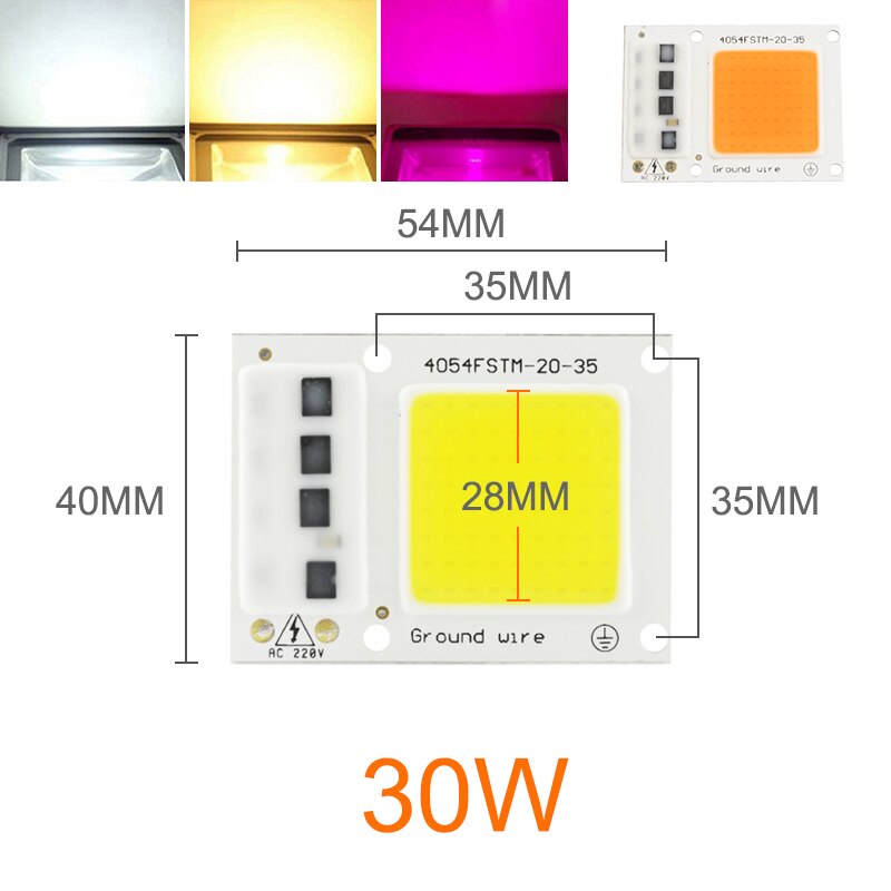 Kaguyahime LED COB Chip 20W 30W 50W 100W 220V For Spotlight Floodlight Outdoor Lamp No Need Driver Integrated Chip DIY LED Chip: COB 30W / Full Spectrum