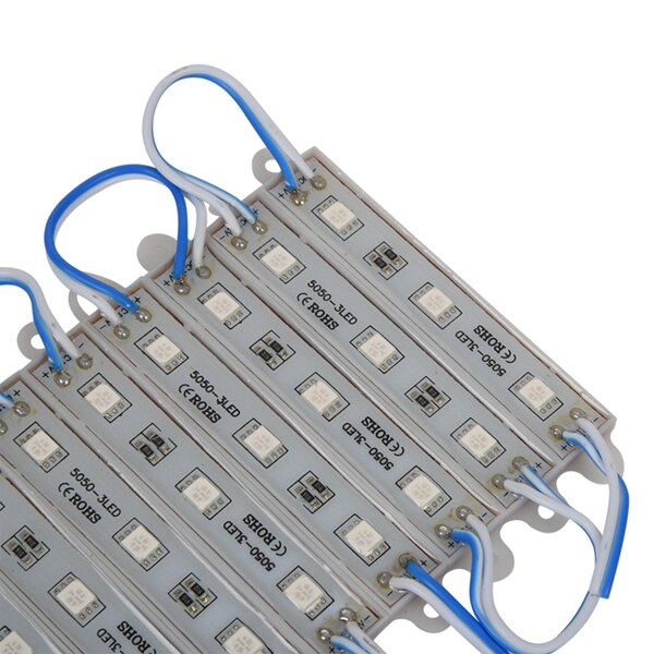 1*10 Stuks 5050 Smd 3 Led Module Led Strip String Light Waterdicht Dc 12V Blauw