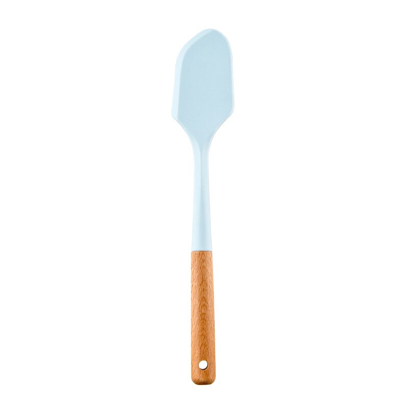 Morandi Blue Silicone Kitchenware Cooking Utensils Heat Resistant Kitchen Non-Stick Cooking Utensils Kitchen Baking Tools: Scraper