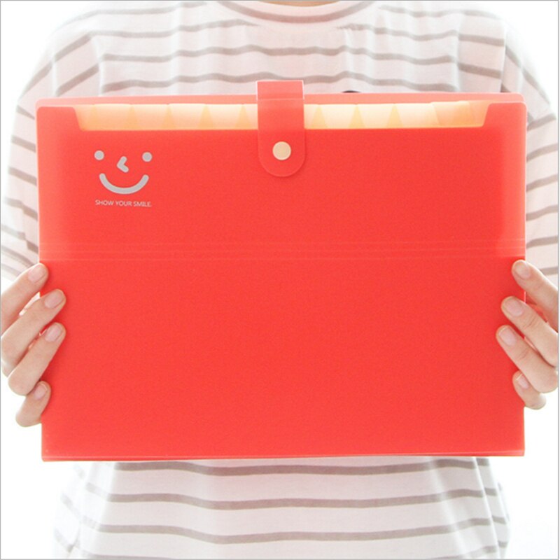 Big Smile Document Bag Waterproof Presentation Folder Bag Paper Bill Clip Storage Organ Bag Expanding Wallet Folders