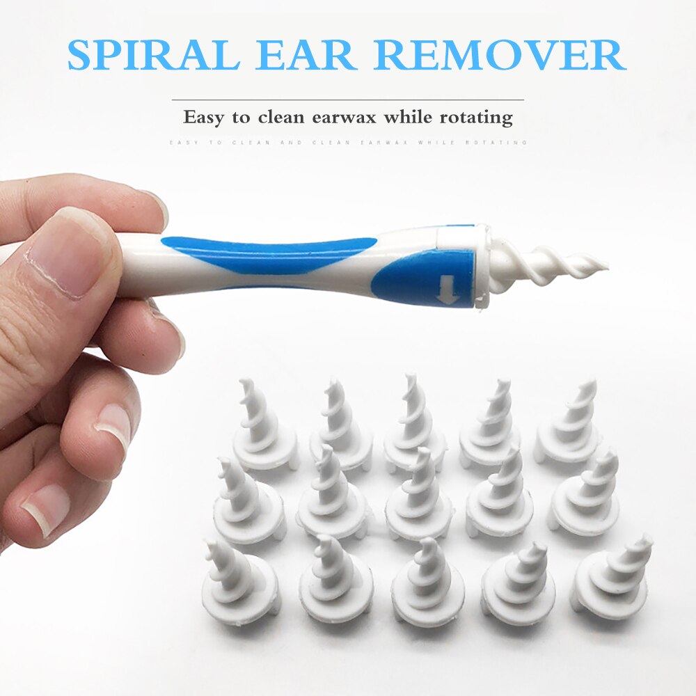 Ear Wax Removal Tool Spiral Silicone Ear Wax Remover Cleaner Replacement Heads Soft Safe For Children Teenagers Adults