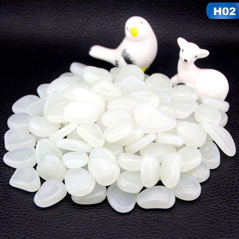 50Pcs Glow In The Dark Stenen Gloeiende Stenen Fluorescerende Heldere Pebbles Lichtgevende Stenen Voor Aquarium Tuin Decoratie: 02