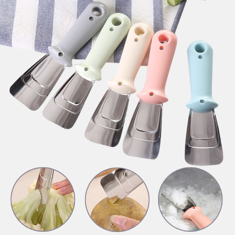 1PC Fridge Silica Gel Deicer Household Defrosting Ice Removal Kitchen Deicers Ice Scraper stainless steel Deicing Shovel