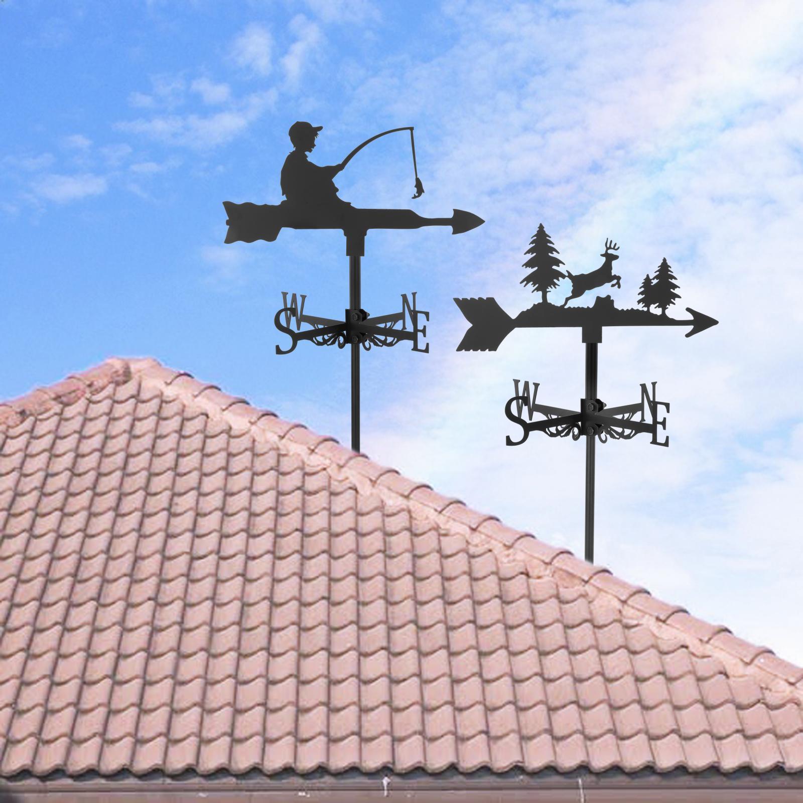Retro Windwijzer Tuin Stake Wind Richting Indicator Kit Outdoor Ijzeren Beugel Voor Dak Tuinhuisje Farm Meetinstrumenten Decor