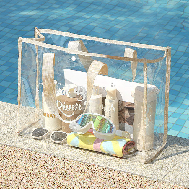 Pvc Beauty Make-Up Tas Handtas Opbergtas Waszak Zwemtas Transparant Waterdicht Dames Zakenreis Toiletrie Organizer: Bruin
