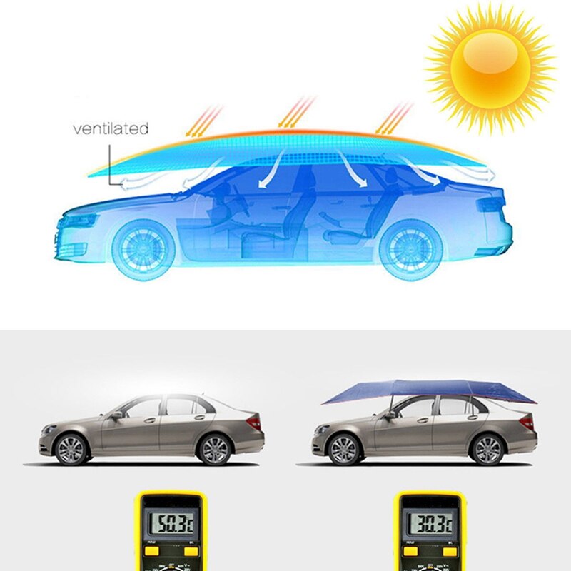 Auto paraplu zonnescherm hoes tentdoek 4 x 2.1m universele uv-bescherming zonder beugel