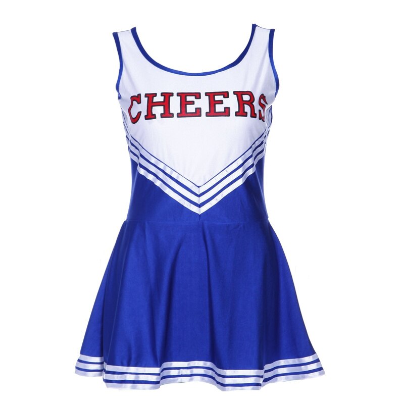Tank kjole blå pom pom pige cheerleaders kjole fancy kjole s (30-32): Default Title