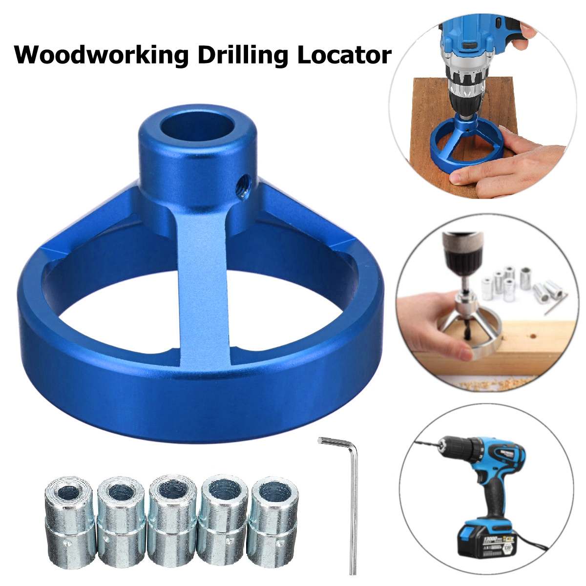 Drill Guide Hole Vertical Pocket 90 Degree Drill Hole Punch DIY Locator Kit Woodworking Tools