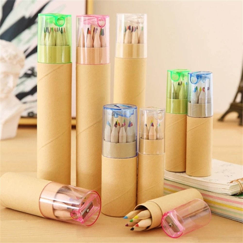 School Supplies Art Tool Drawing Art Kawaii Painting Barreled Student Pencil Colored Pencil Pencil Crayon 12 Color Pencil