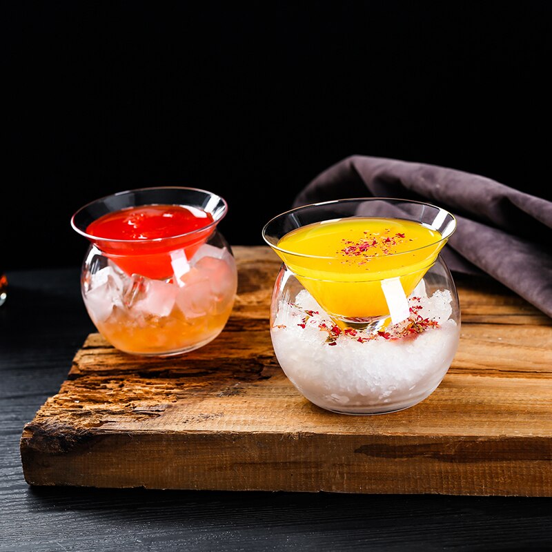 Røykfylt cocktail kopp sett kjegle + sfæriske ball glass bar hjemmefest trekantet er martini glass molekylær gastronomi beholder
