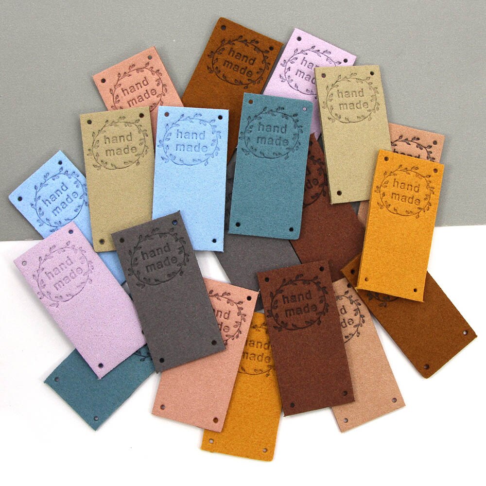 Ręcznie wykonane metka ze skóry wieniec metki dla odzież szyta ręcznie etykiety DIY czapki szalik kosz dodatki robić odzieży 20 sztuk 2.5x5CM