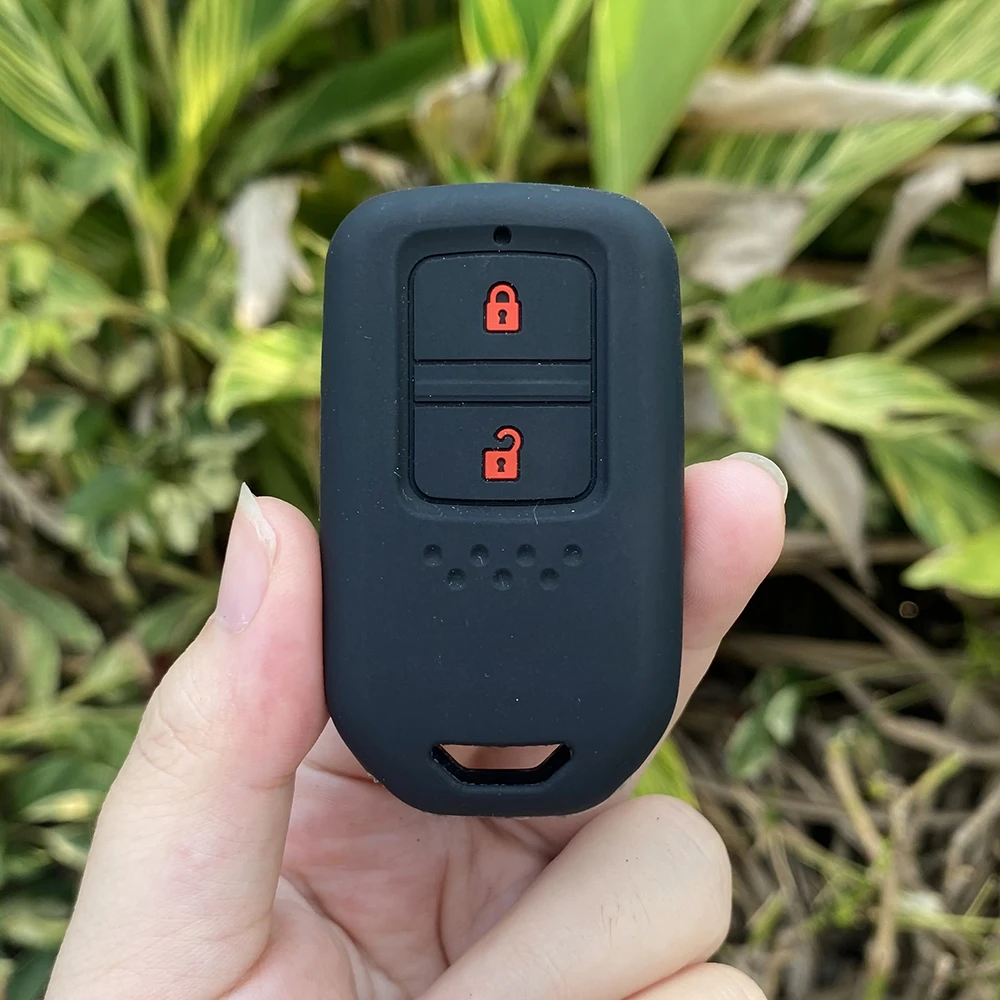 Funda de silicona para llave de coche de 2 botones, protección de la piel, soporte de carcasa de goma para Honda Vezel City Civic Jazz CRV Crider HRV Fit Freed