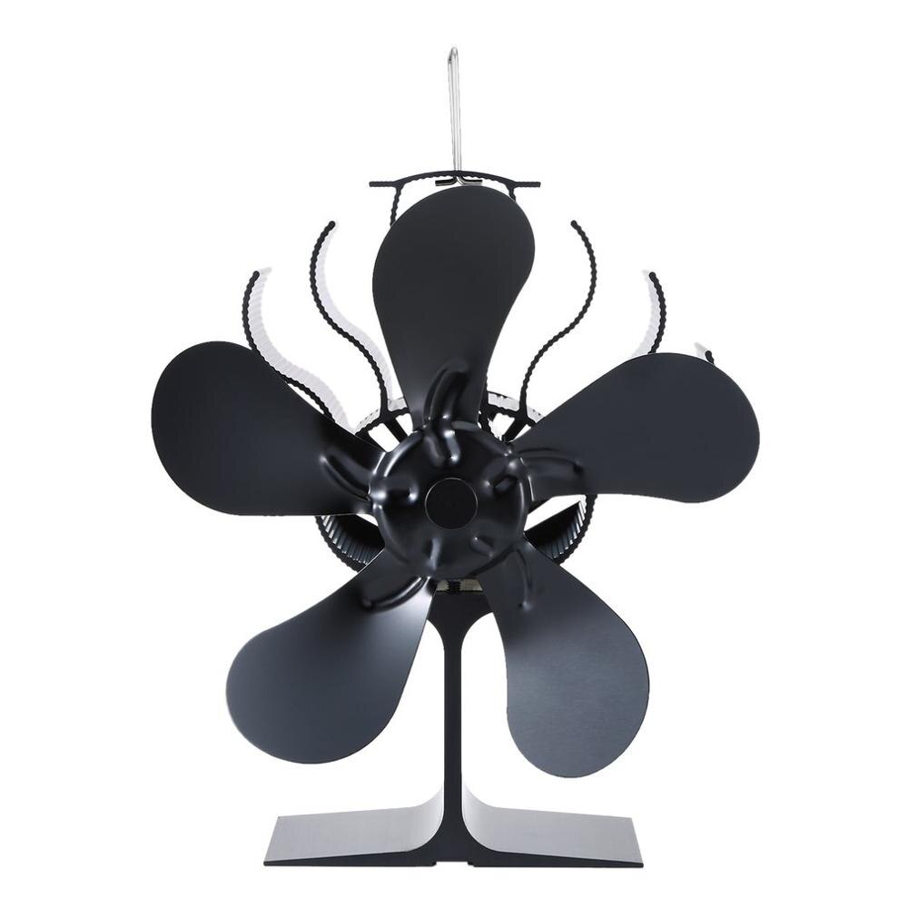 8 Blade Mini Woodburner Stove Fan Silent Operation Ideal Small Log Burner Fan and Woodburner Fireplace Fan Black Stove Fan: 5 Blades fan