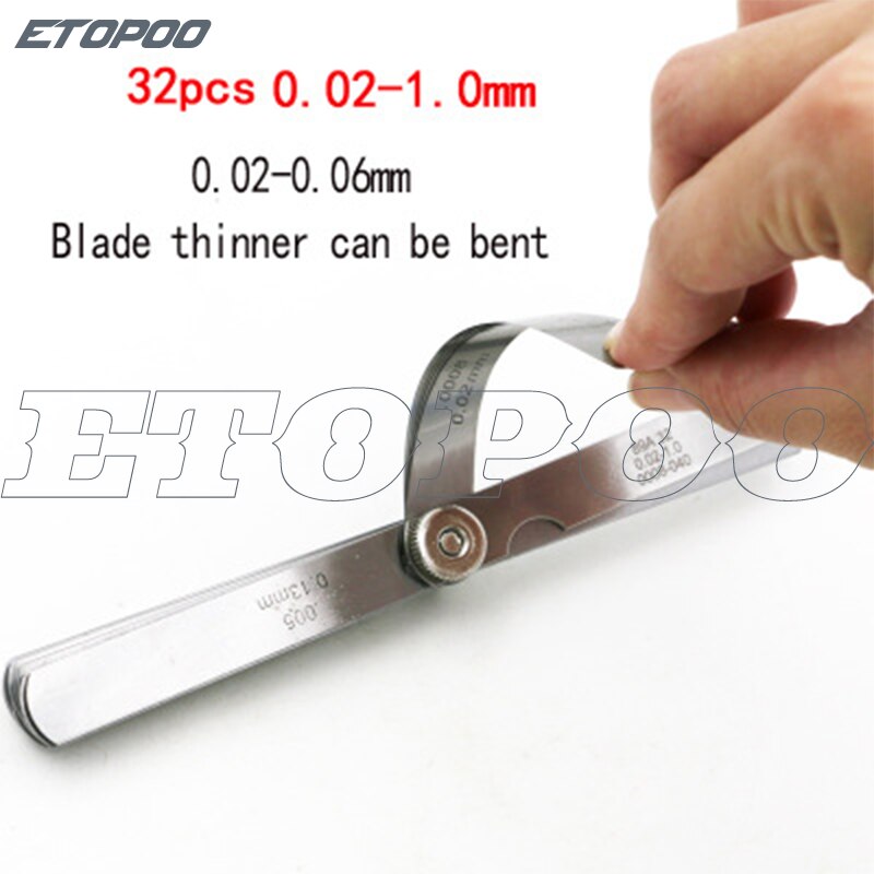 High precision feeler 0.02-1.0mm feeler gauge piece gap gauge thickness gauge feeler piece 32pcs/ set