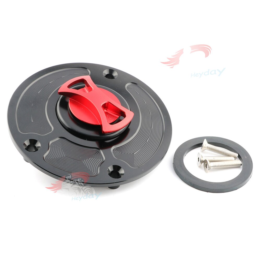 Keyless Gas Tank Cap Cover Voor Ninja ZX-6R 636 ZX636R ZX-10R Z1000 Z800 Z750/R ZX14(ZZR1400): Rood