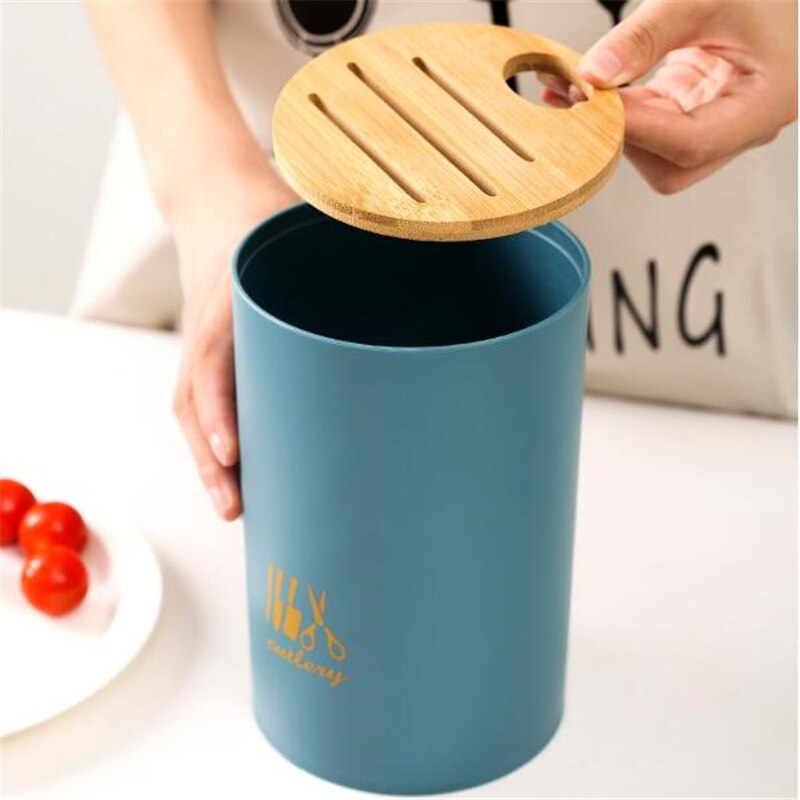 Multi-function Bamboo Cover Knife Holder Simple Knife Storage Rack Household Kitchen Supplies Knife Holder