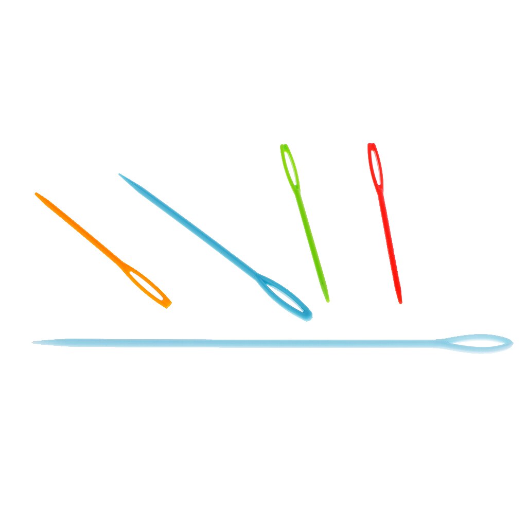 Plastic Wool Hand Knitting Yarn Needles Cross Stitch Knitting Needles, Assorted 3 Sizes