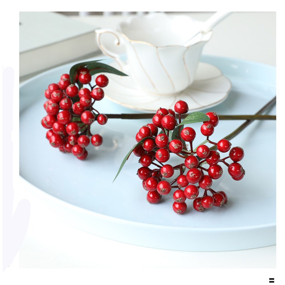 1PC Mini Nep Groene Plant Berry Boeket Kleine Bessen Schuim Fruit Nep Cherry Kunstbloem Feestartikelen Woondecoratie