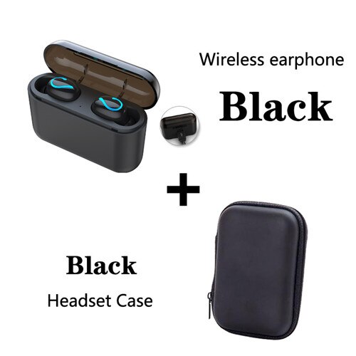 Mini Bluetooth 5.0 Earphones For Huawei Honor 20 10 10i 20i 10 9 Lite 8C 8X Play v10 v20 6a 6c 6x lite 8x max Wireless Earbuds: double add Black bag