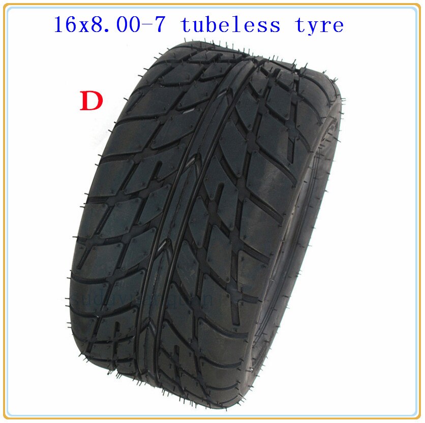 16 x 8-7 (200/55-7)  kart bildeler 7 tommer atv dekk 16 x 8.00-7 16 * 8-7 motorvei dekk terreng dekk slitesterke hjul dekk: 16 x 8-7 dekk d